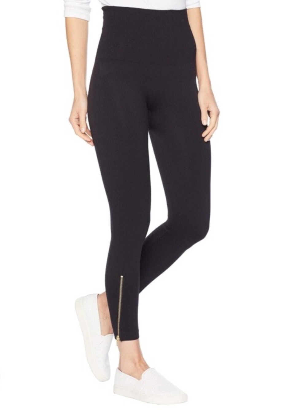 GUC! ⭐️ SPANX Look At Me Now Seamless Side Zip Leggings, Very Black, Size M